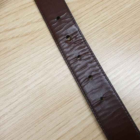 COLE HAAN Mens Belt Size 40 Brown Black Reversible Leather Silver Tone Hardware - Picture 4 of 7